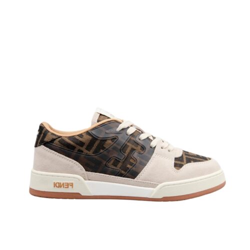 Fendi Match FF Monogram Low-Top Sneakers Beige Brown