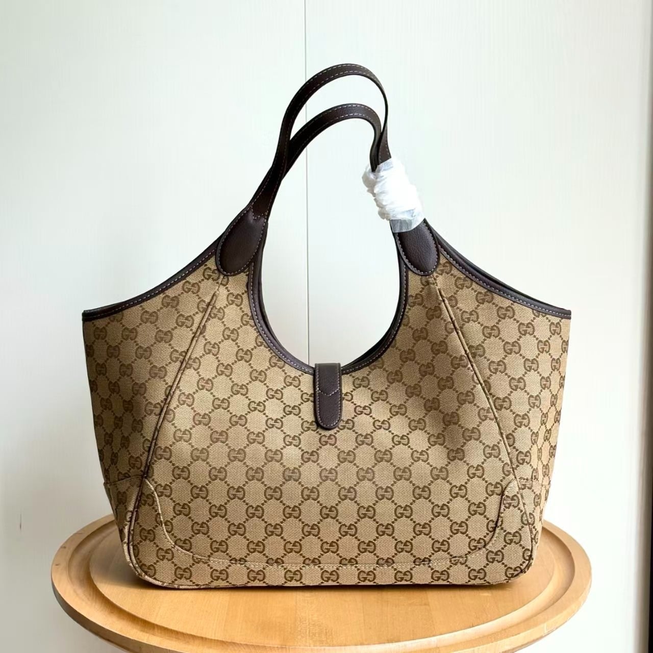 Gucci Mercato Medium GG Canvas Tote Bag Sand And Dark Brown 35Cm 866645 FAFV2 9651 - Image 4