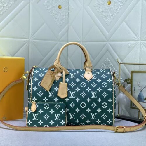 Alternative view of Louis Vuitton Speedy P9 Bandoulière 30 Handle Bag Green 32Cm M14077
