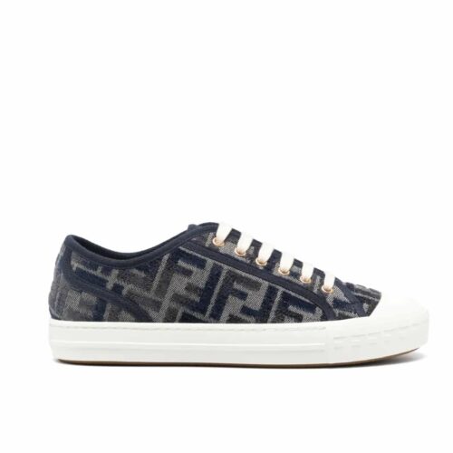 Fendi Domino FF Jacquard Denim Sneakers Blue