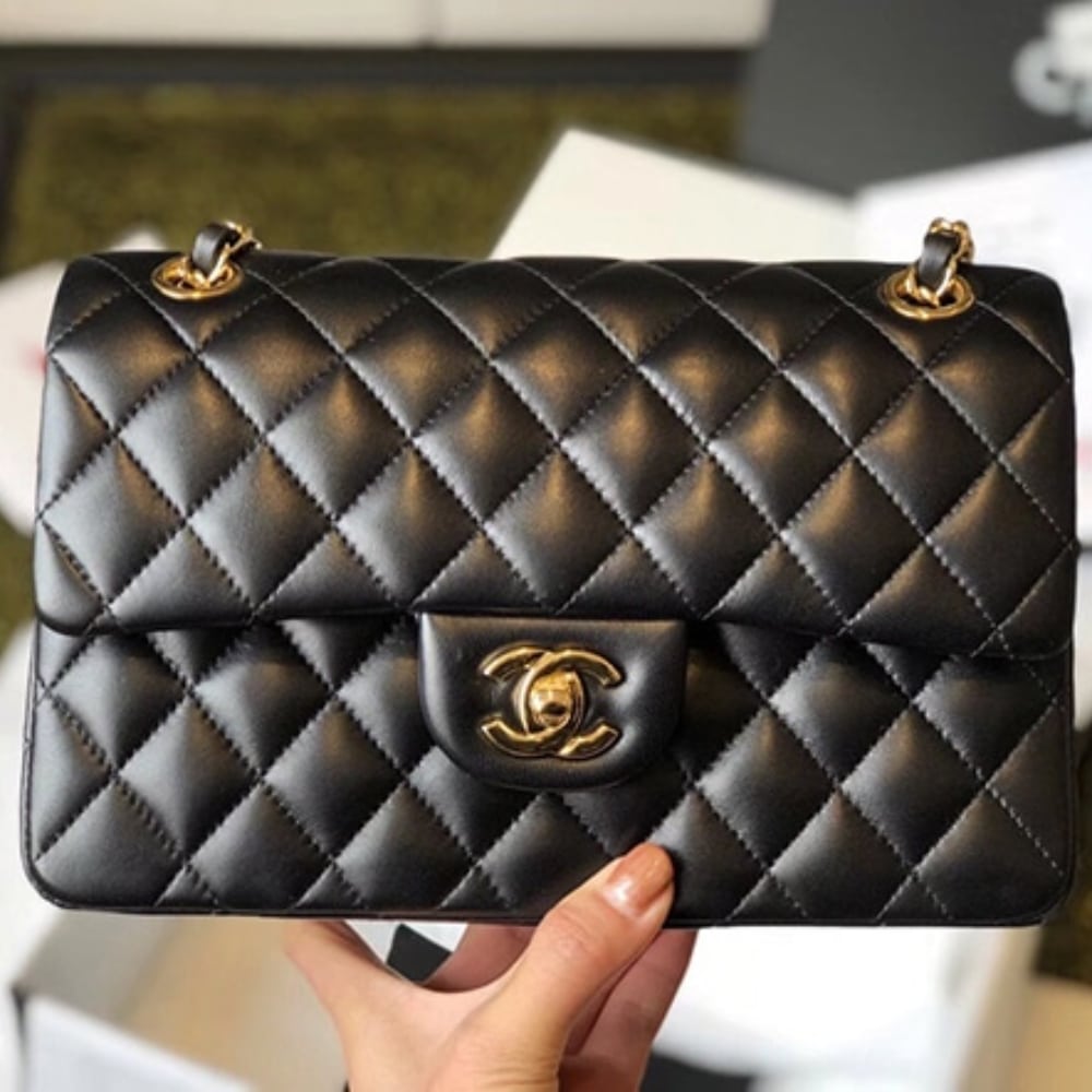 Chanel Classic 11.12 Medium Smooth Leather Flap Bag Black 25cm A01112 Y01295 94305 - Image 3