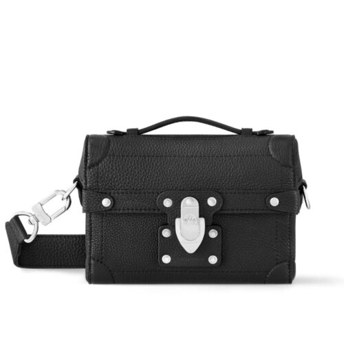 Louis Vuitton Soul Trunk Grained Leather Crossbody Bag Black 19cm M11516