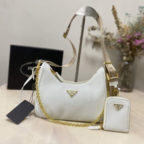Alternative view of Prada Re Edition 2005 Saffiano Leather Shoulder Bag White 22cm 1BH204 NZV F02EN V V2M
