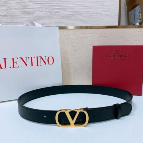 Alternative view of Valentino Garavani Vlogo Signature Belt In Shiny Black 30mm 8W2T0SM3IYR 0NO