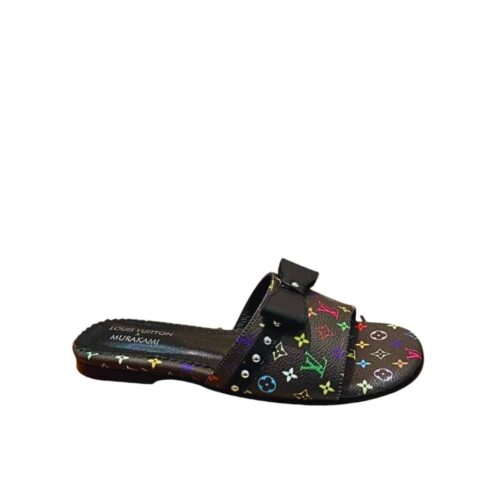 Louis Vuitton X Takashi Murakami 6am Monogram Canvas Flat Mule Black