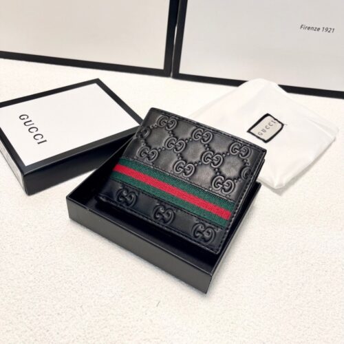 Alternative view of Gucci Web Leather Bifold Wallet Black 11cm