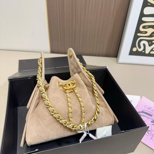 Alternative view of Chanel 25 Small Suede Leather Handbags Light Beige 26Cm