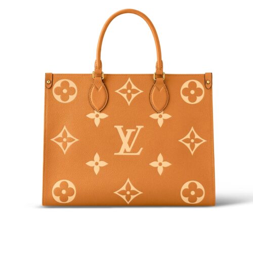 Louis Vuitton Onthego MM Monogram Empreinte Tote Bag Orange 35Cm M45982