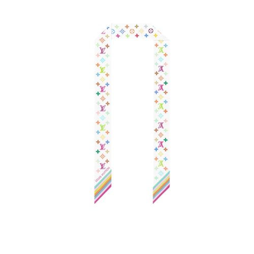 Louis Vuitton X Takashi Murakami Monogram Multicolor Bb Bandeau In White 120Cm M94963