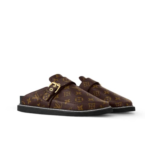Louis Vuitton Cosy Flat Comfort Clog Monogram Canvas Mule Cacao Brown 1Aaw6Q