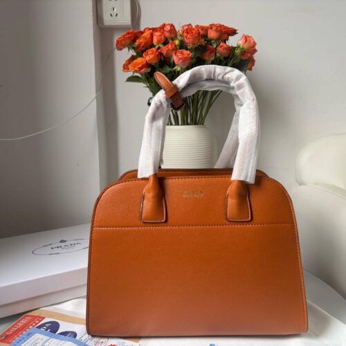 Alternative view of Prada Medium Leather Tote Bag Dark Orange 32Cm 1Bg517 2Cys F03Bh V Ooo