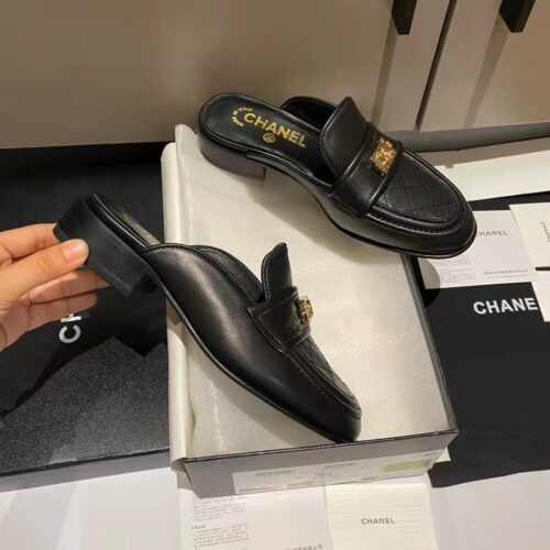 Alternative view of Chanel Boy Matelasse Mules Smooth Leather Black