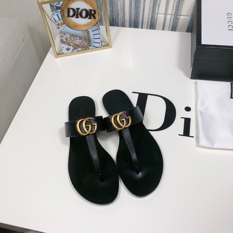 Gucci Leather Thong Sandals Black 497444 A3N00 1000 - Image 5