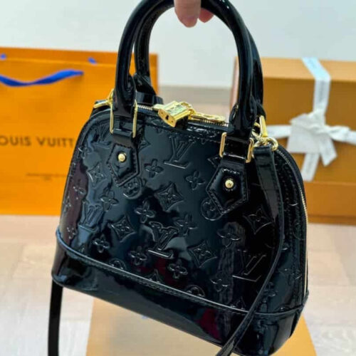 Alternative view of Louis Vuitton Alma BB Monogram Vernis Handle Bag Black 23cm