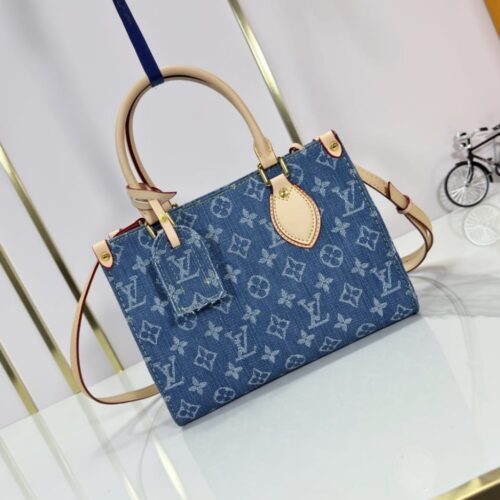 Alternative view of Louis Vuitton Onthego PM Tote Bag Denim Blue 25Cm M14633