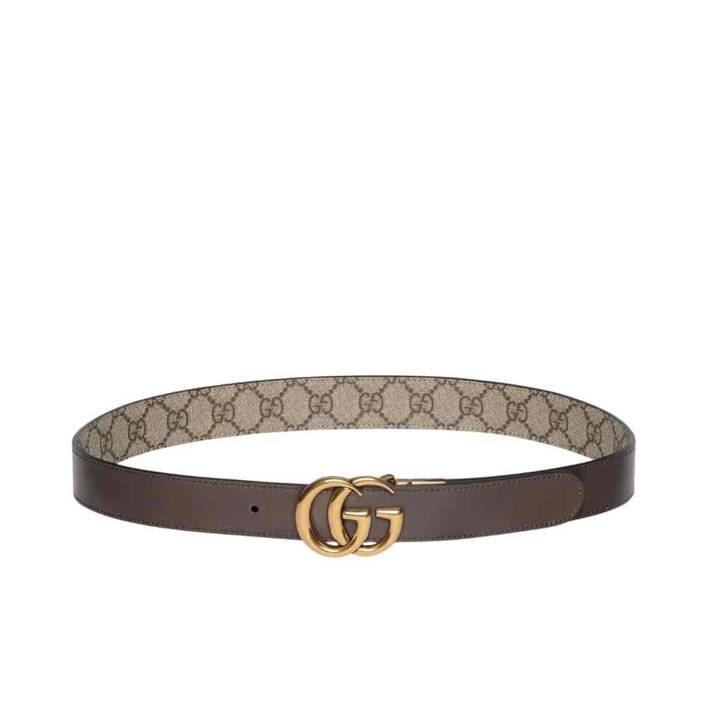Gucci GG Marmont Reversible Leather Belt Brown 30Mm 659417 92TIC 8358