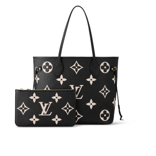 Louis Vuitton Neverfull MM Monogram Empreinte Tote Bag Black 31cm M58907
