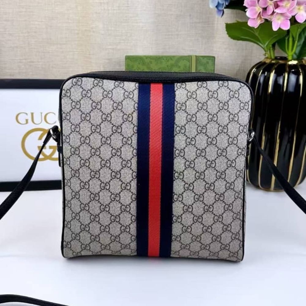 Gucci Ophidia Small GG Supreme Canvas Messenger Bag Beige And Blue 25cm 547926 96iwn 4076 - Image 4
