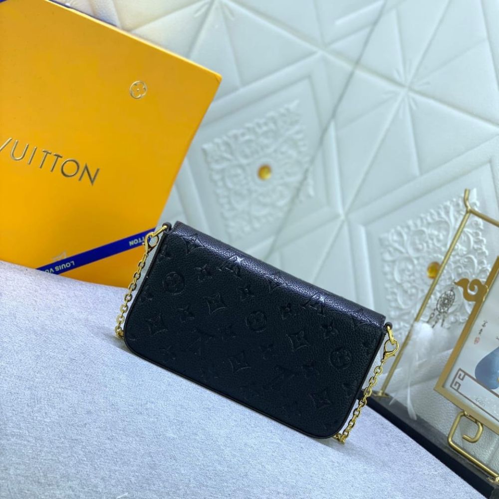 Louis Vuitton Félicie Pochette Monogram Empreinte Crossbody Bag Black 21cm M82477 - Image 4