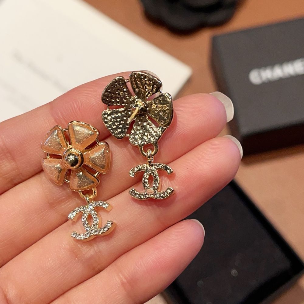Chanel CC Logo Pink Flower Earrings Gold ABG900 B22986 U6099 - Image 3