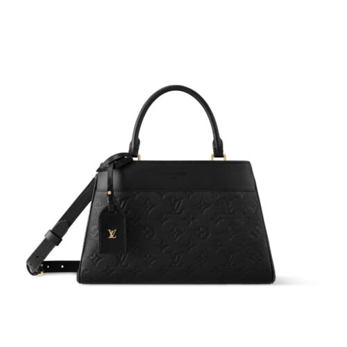 Louis Vuitton Avenue PM Monogram Empreinte Top Handle Bag Black 30cm M25577
