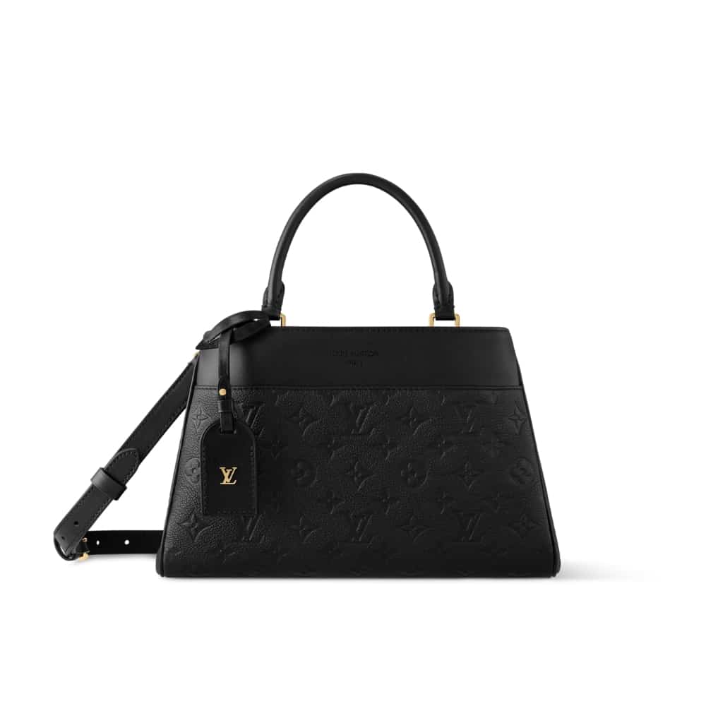 Louis Vuitton Avenue PM Monogram Empreinte Top Handle Bag Black 30cm M25577