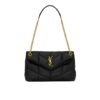 Saint Laurent Puffer Small In Leather Gold Hardware Shoulder Bag Black 29Cm 5774761EL071000