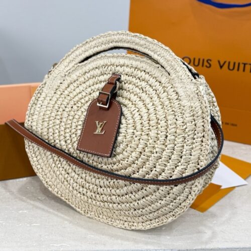 Alternative view of Louis Vuitton Around Me PM Raffia Shoulder Bag White 28cm M25243