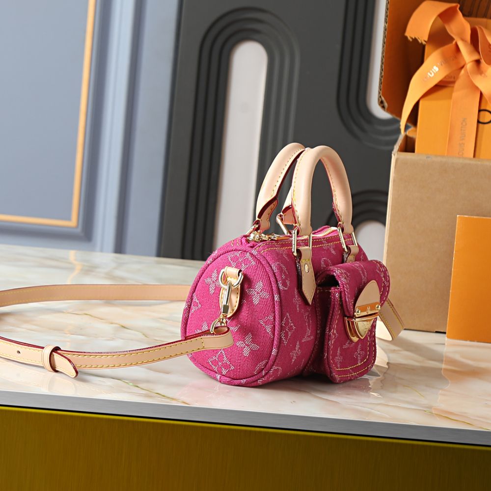 Louis Vuitton Nano Speedy Pink Denim 16cm M27603 - Image 3