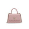 Chanel Coco Handle Mini Grained Leather Flap Bag Pink 19cm