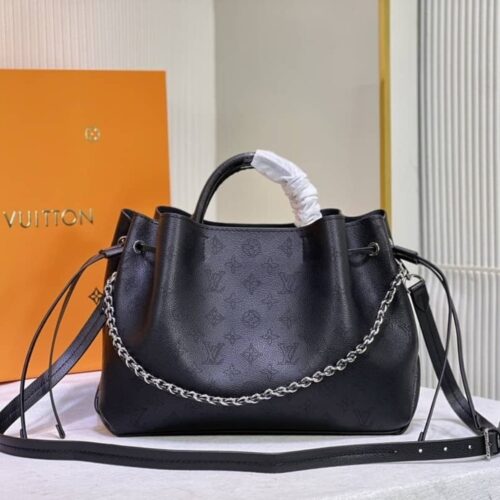 Alternative view of Louis Vuitton Bella Tote Mahina Leather Bucket Bag Black 32Cm M59200