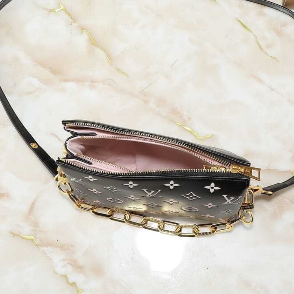 Louis Vuitton Coussin BB Leather Shoulder Bag Black Pink 21cm M12159 - Image 5
