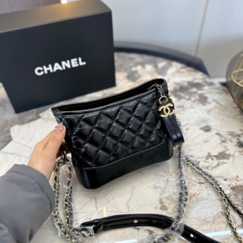 Alternative view of Chanel Gabrielle Small Smooth Leather Hobo Bag Black 20cm A91810 Y61477 94305
