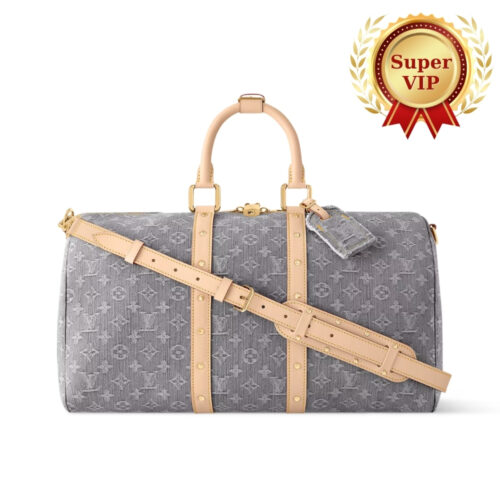 [Super Vip 1:1] Louis Vuitton Keepall Bandoulière 45 Cloudy Gray 45Cm M13748