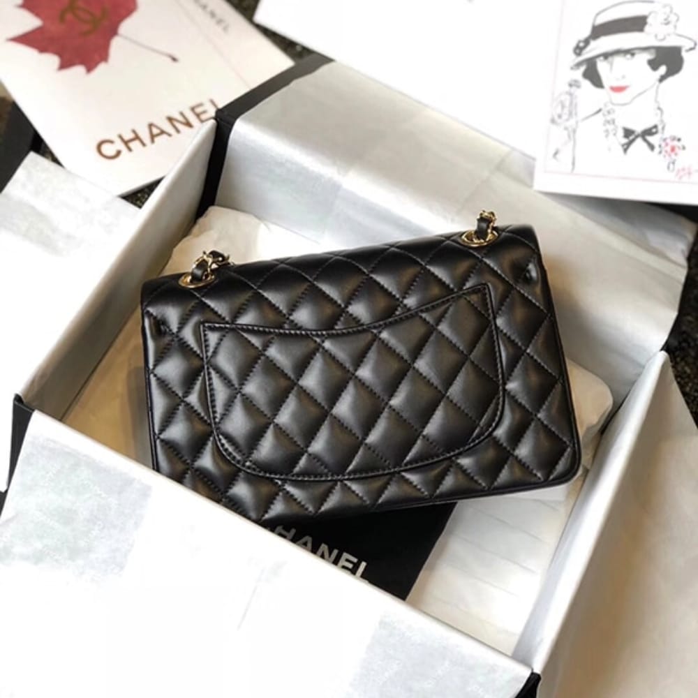 Chanel Classic 11.12 Medium Smooth Leather Flap Bag Black 25cm A01112 Y01295 94305 - Image 4