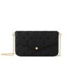 Louis Vuitton Félicie Pochette Monogram Empreinte Crossbody Bag Black 21cm M82477