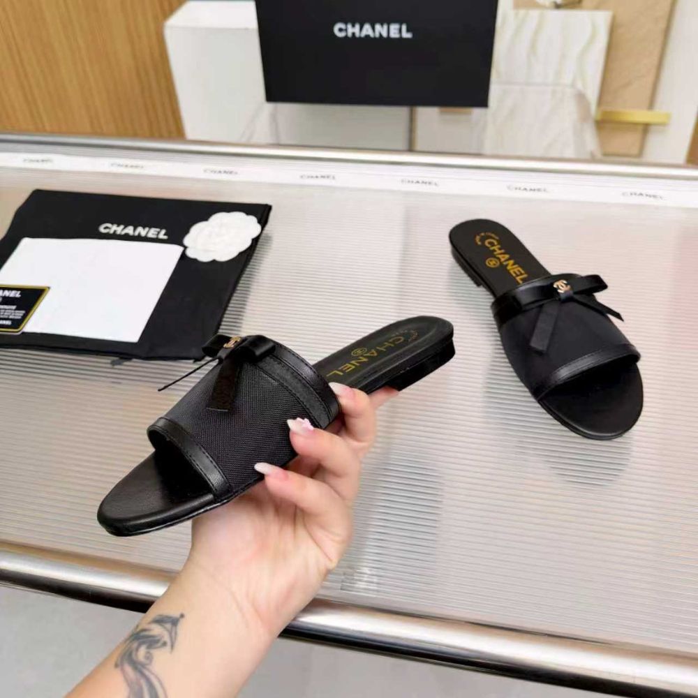 Chanel Mules Mesh Black G47023 B23486 94305 - Image 8