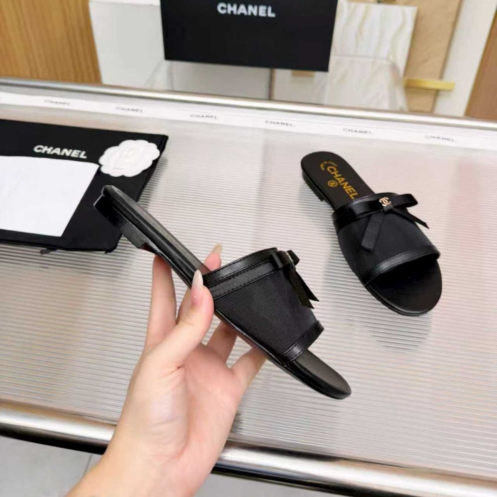 Chanel Mules Mesh Black G47023 B23486 94305 - Image 4