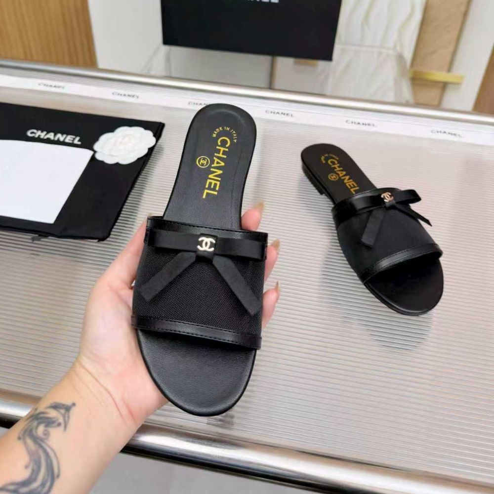 Chanel Mules Mesh Black G47023 B23486 94305 - Image 7
