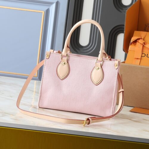 Alternative view of Louis Vuitton Onthego PM Tote Bag Denim Washed Pink 25Cm