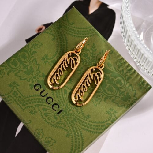 Alternative view of Gucci Metal Hoop Earrings Gold 796874 I4600 8005