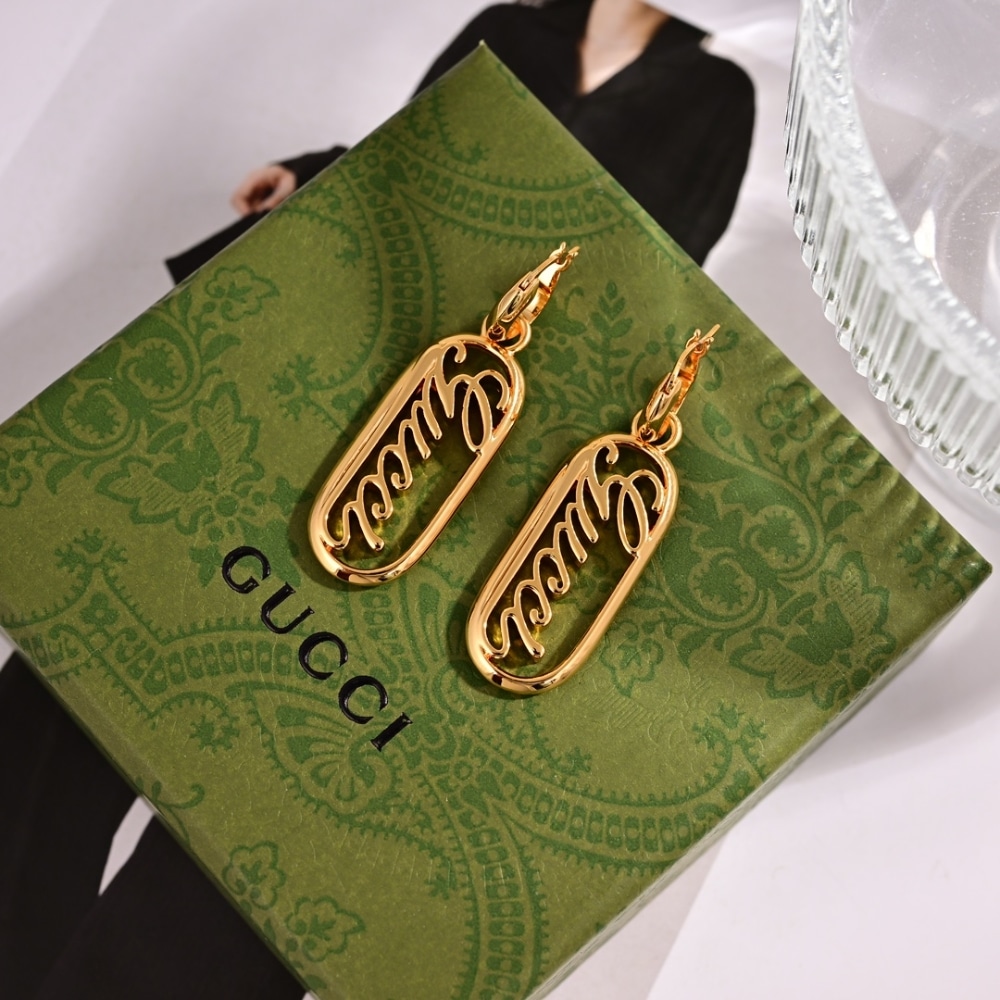 Gucci Metal Hoop Earrings Gold 796874 I4600 8005 - Image 2