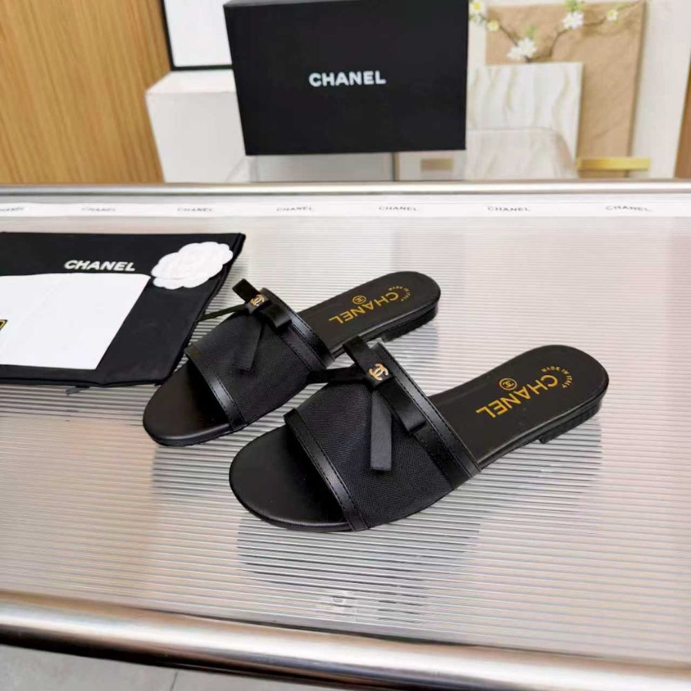 Chanel Mules Mesh Black G47023 B23486 94305 - Image 6