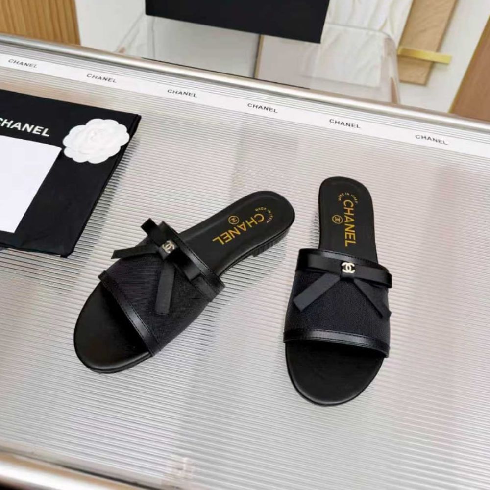 Chanel Mules Mesh Black G47023 B23486 94305 - Image 5