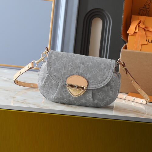 Alternative view of Louis Vuitton Sunset Medium Monogram Denim Shoulder Bag Grey 27cm