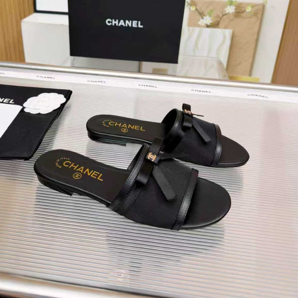 Chanel Mules Mesh Black G47023 B23486 94305 - Image 3