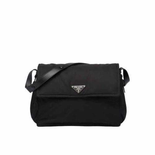 Prada Traveller Large Padded Re-Nylon Shoulder Bag Black 30Cm 1Bd256 Rdln F0002 V Ooo
