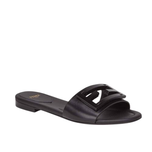 Fendi Baguette Leather Slide Black 8R8136 Ae7T F0Abb