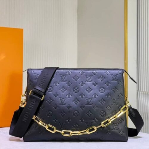 Alternative view of Louis Vuitton Coussin MM Monogram Embossed Shoulder Bag Black 34Cm M21264