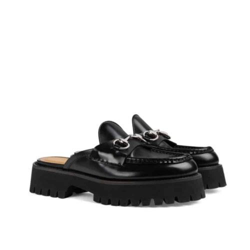 Gucci Leather Mule With Horsebit Black 764207 Ds800 1000